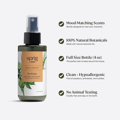 Sprig by Kohler Body & Linen Mist, Recharge, 4 fl oz